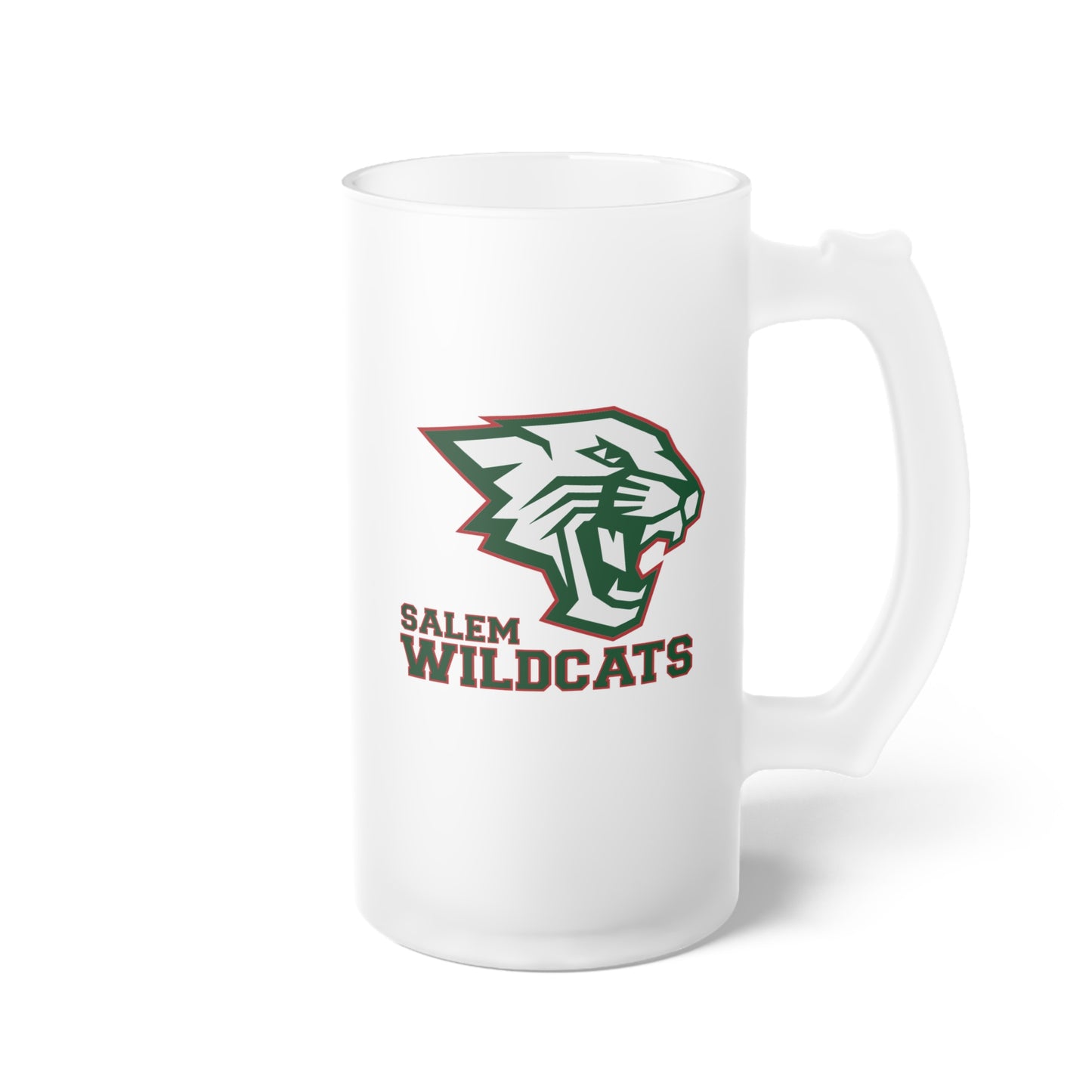 Salem Wildcats Modern Logo Frosted Glass Beer Mug