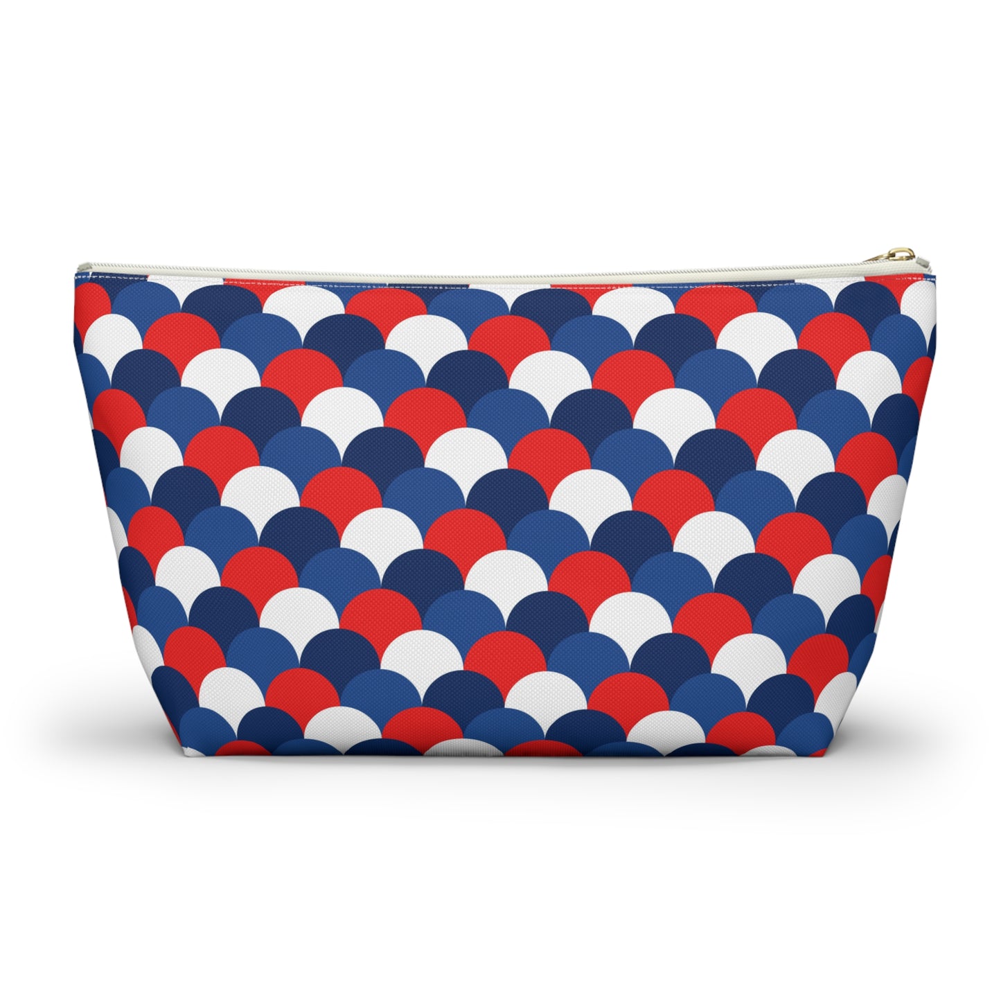 USA America 4th of July Mermaid Scale Red, White and Blue Print Design  Accessory Pouch w T-bottom