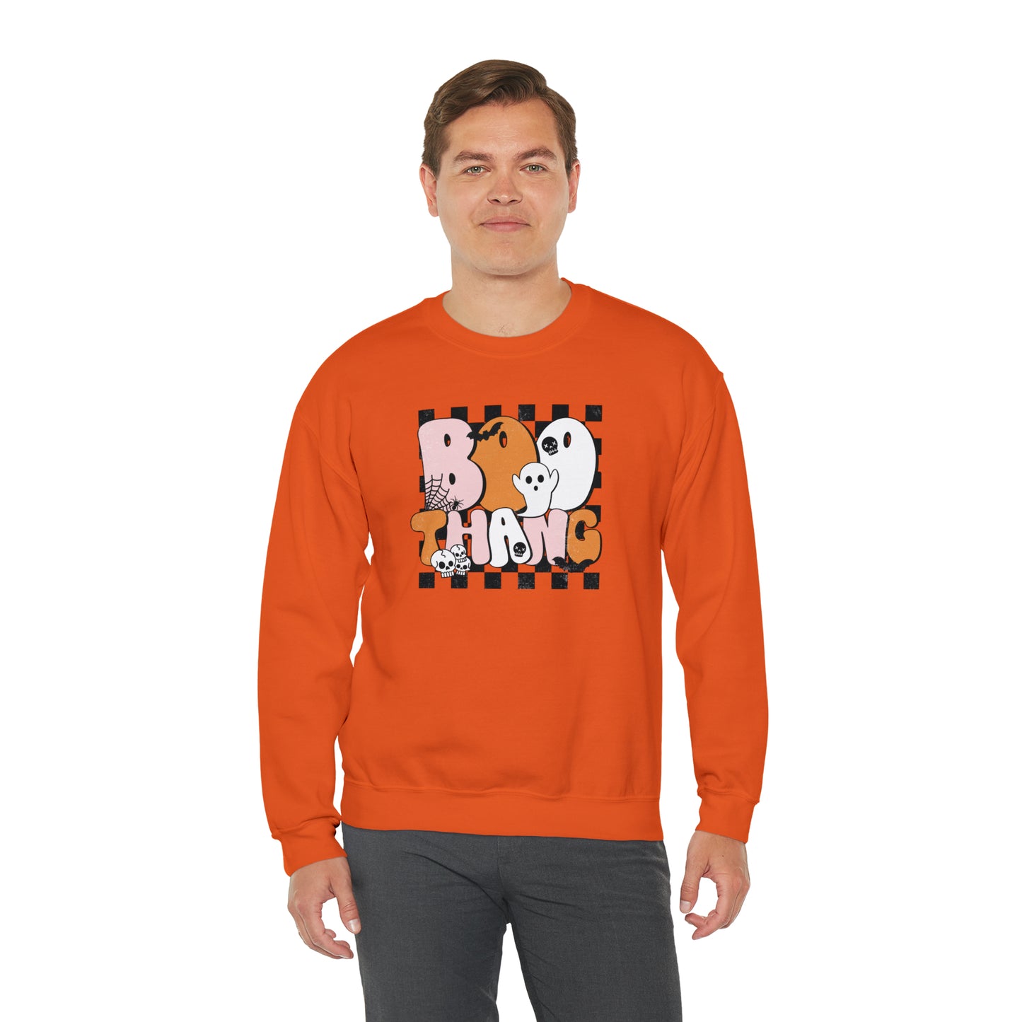 Boo Thang Fall Halloween Retro Warm Colored  Unisex Heavy Blend™ Crewneck Sweatshirt