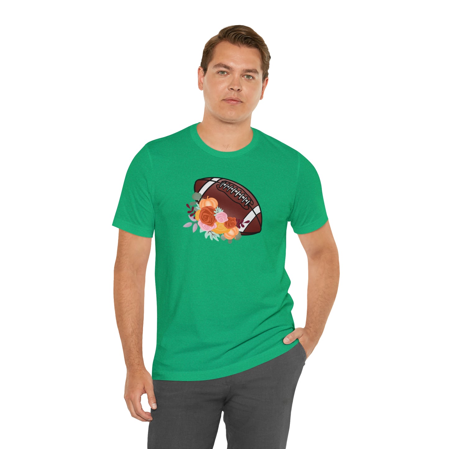 Fall Floral Football  T-Shirt