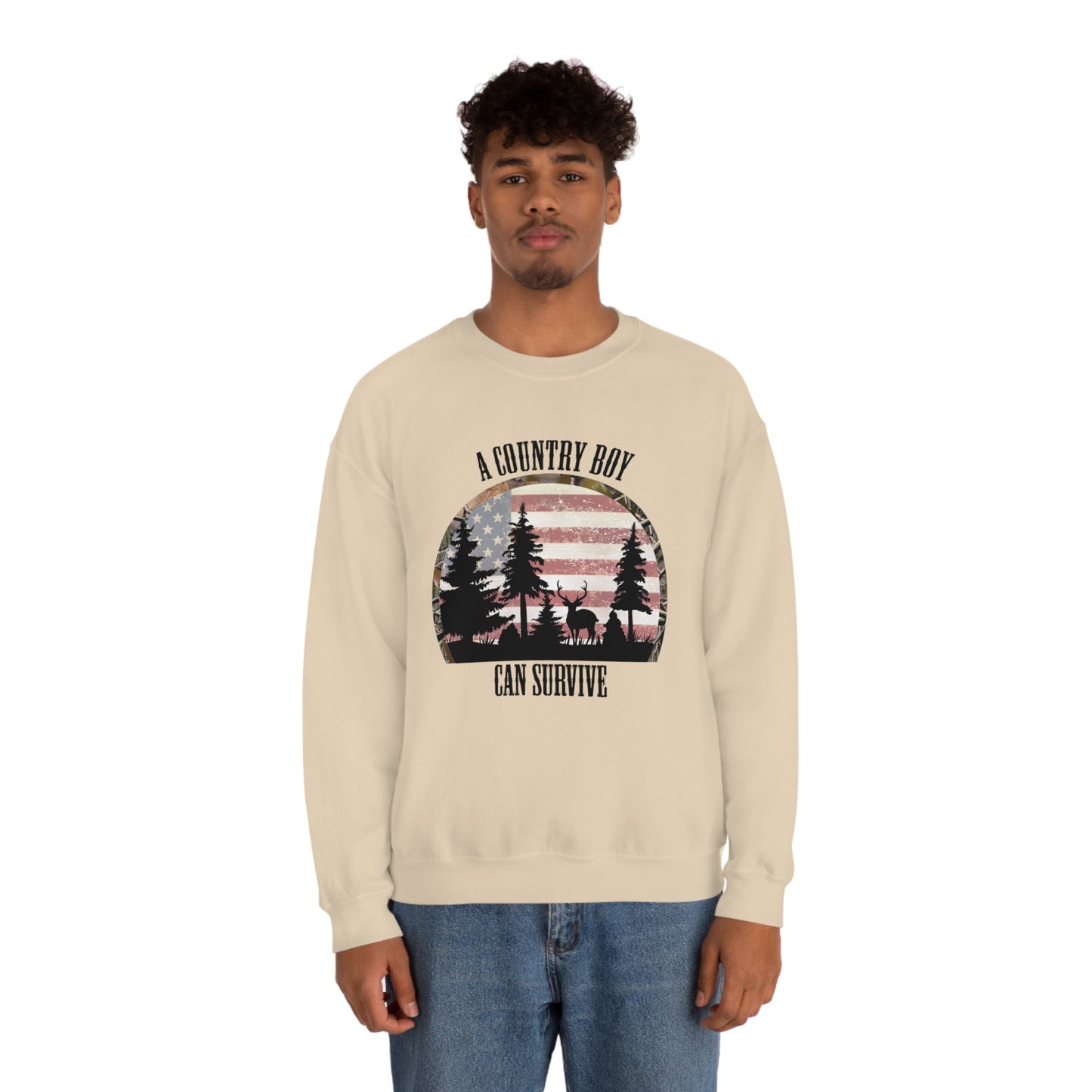 "A Country Boy Can Survive" - Unisex Heavy Blend™ Crewneck Sweatshirt