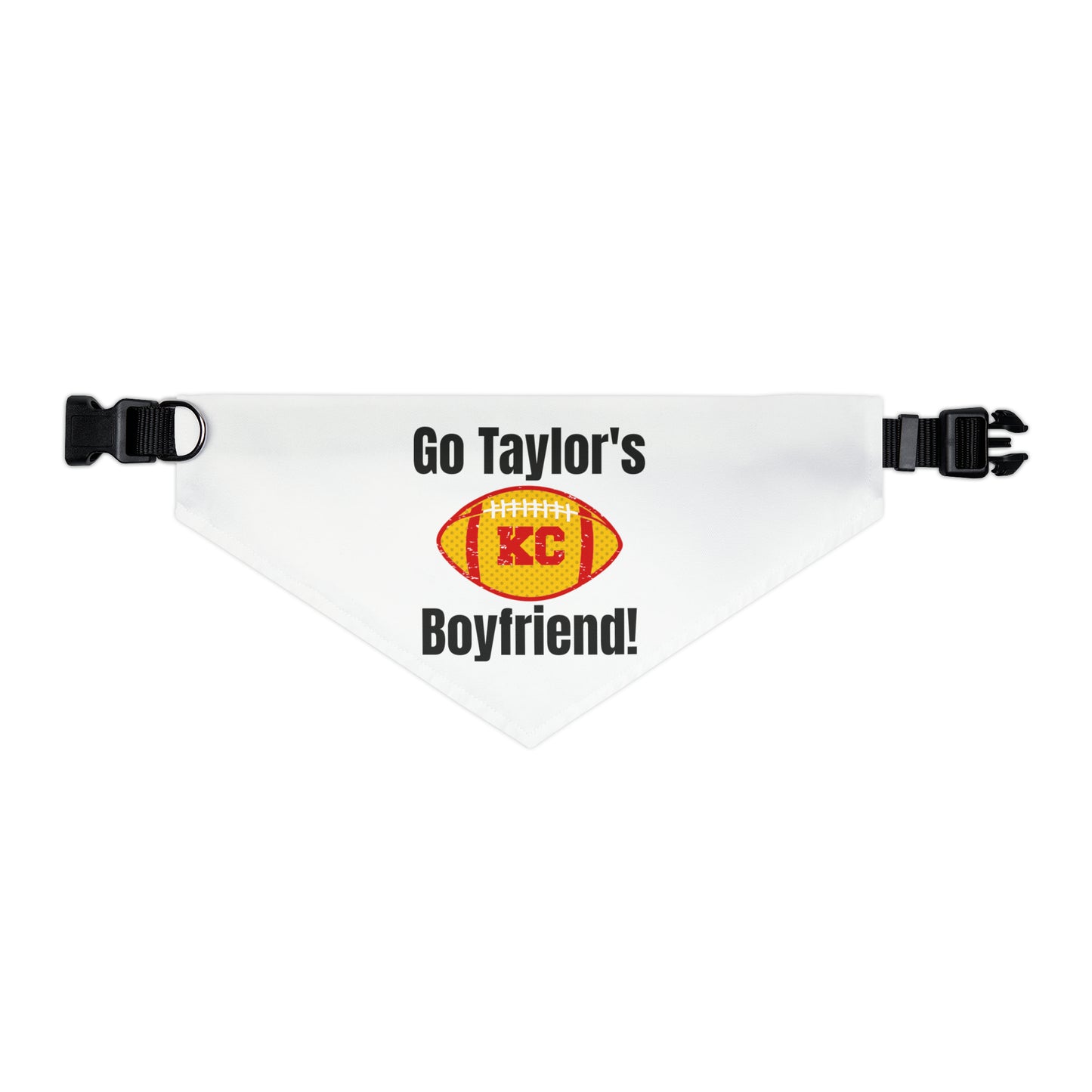 Go Taylor's Boyfriend Swift and Kelce Pet Bandana Collar - WHITE