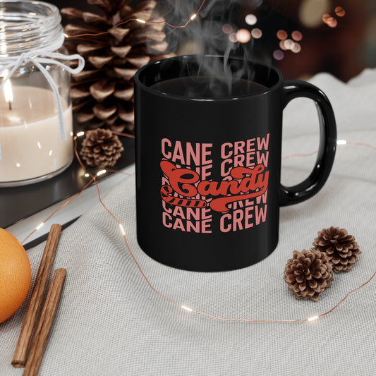 Candy Cane Crew 11oz Black Mug