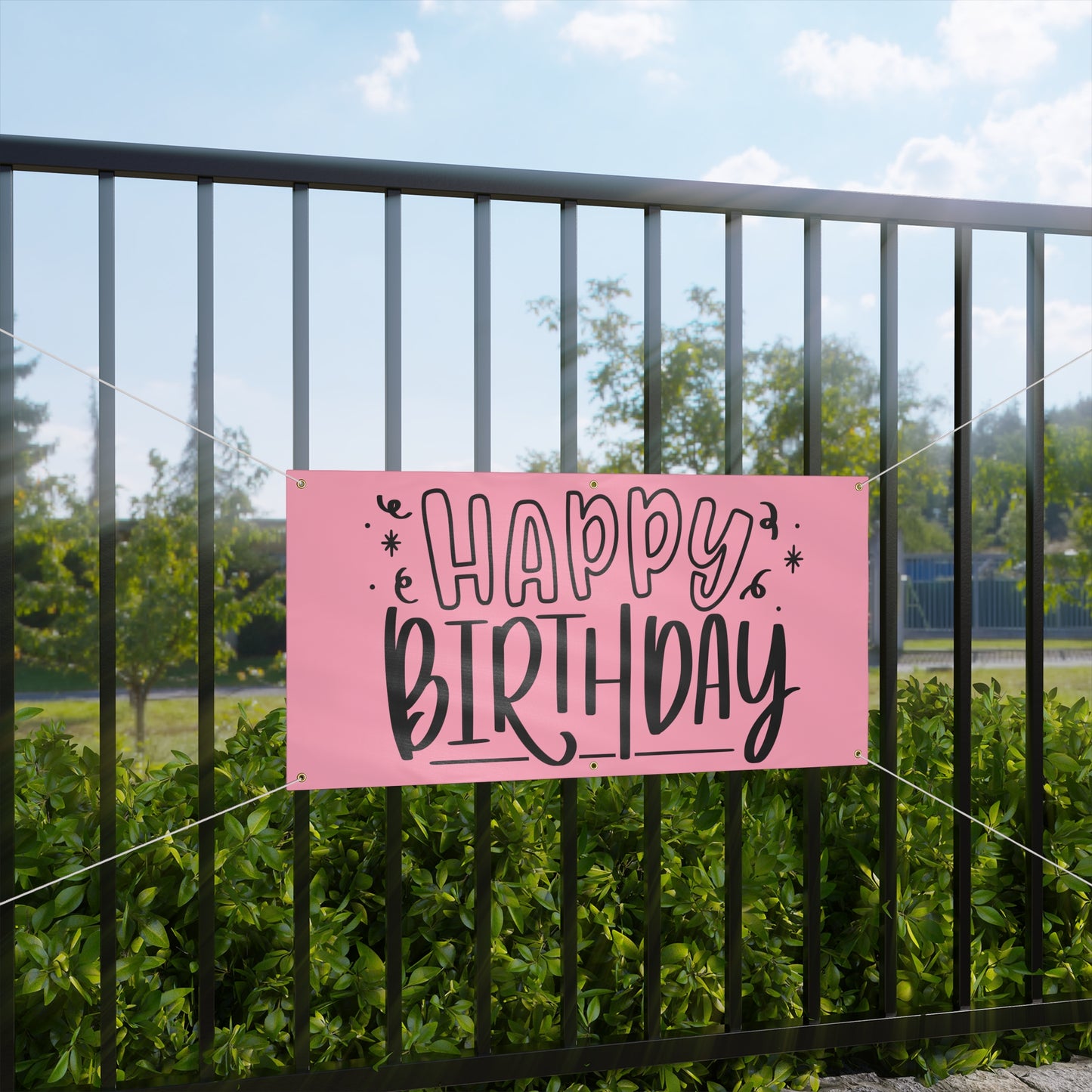 Happy Birthday Matte Banner - Pink