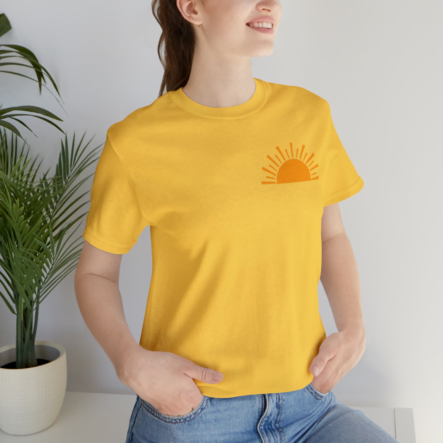 "Sunshine on My Mind"  (Front and Back Design)  Unisex Jersey Short Sleeve Tee