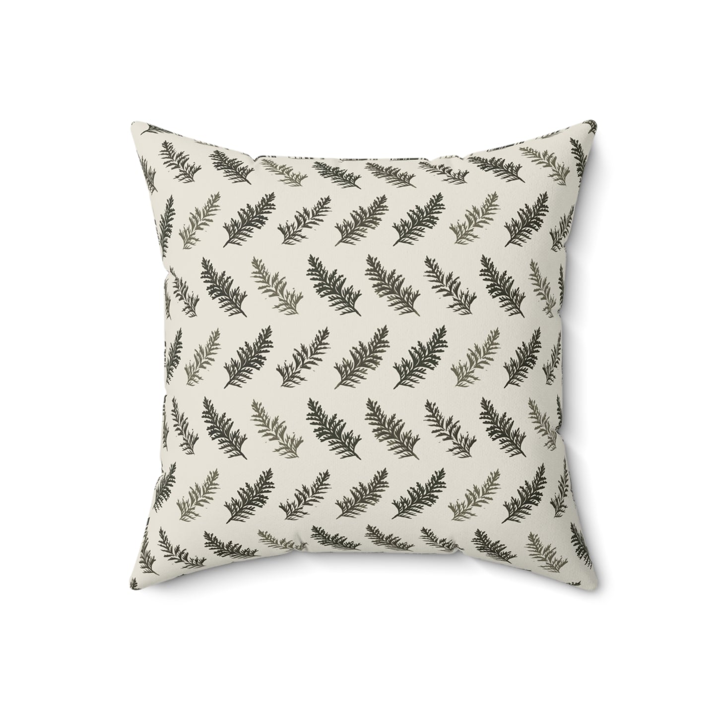 Cedar Leaves Cream Fall/ Halloween Spun Polyester Square Pillow