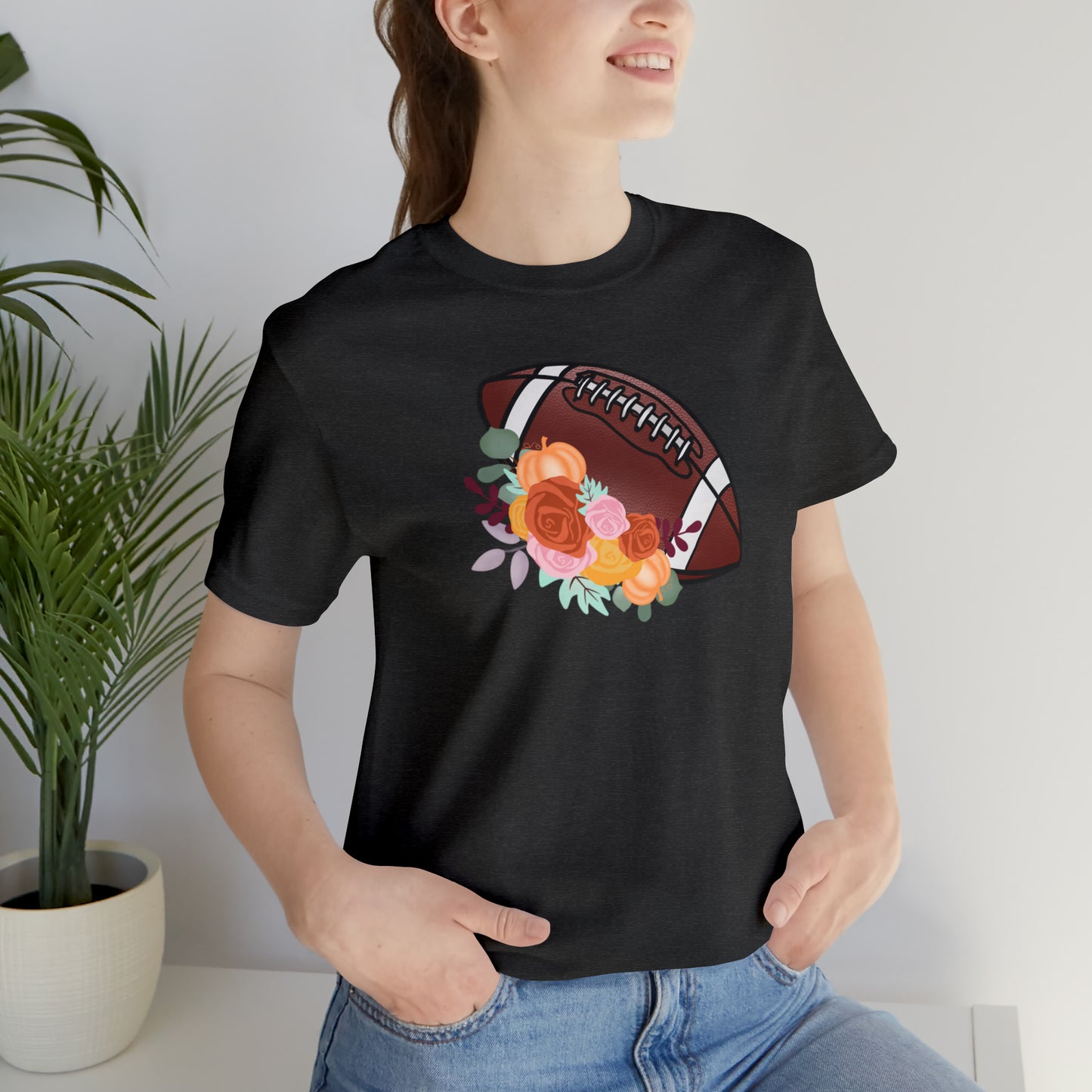 Fall Floral Football  T-Shirt
