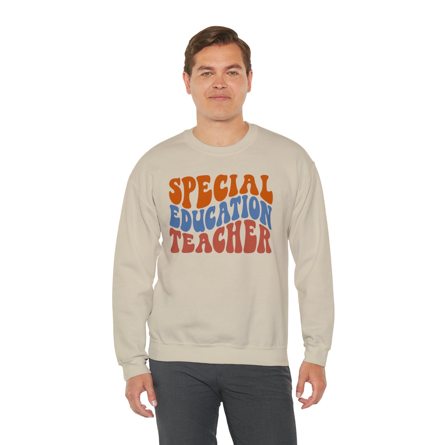 Retro Warm Colored Special Education Teacher Unisex Heavy Blend™ Crewneck Sweatshirt