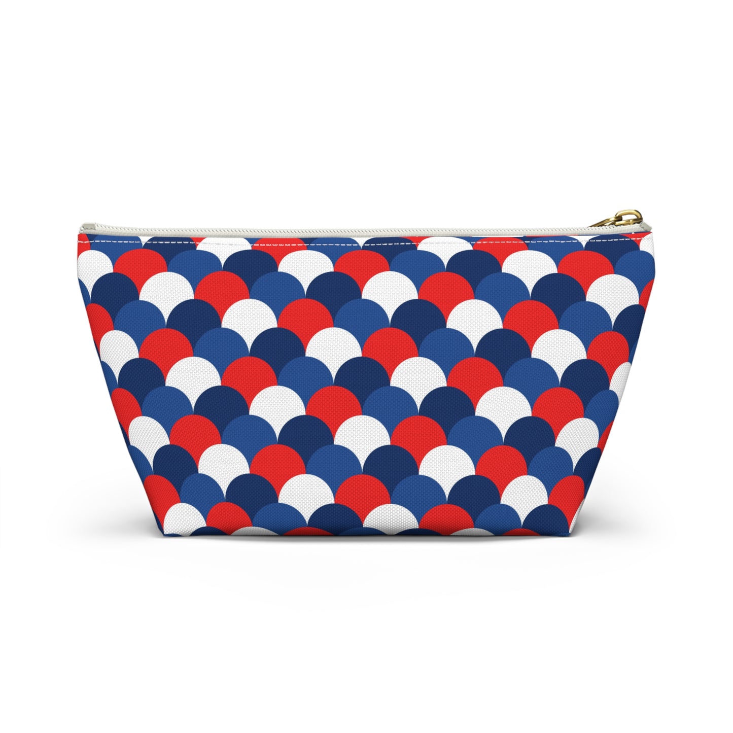 USA America 4th of July Mermaid Scale Red, White and Blue Print Design  Accessory Pouch w T-bottom