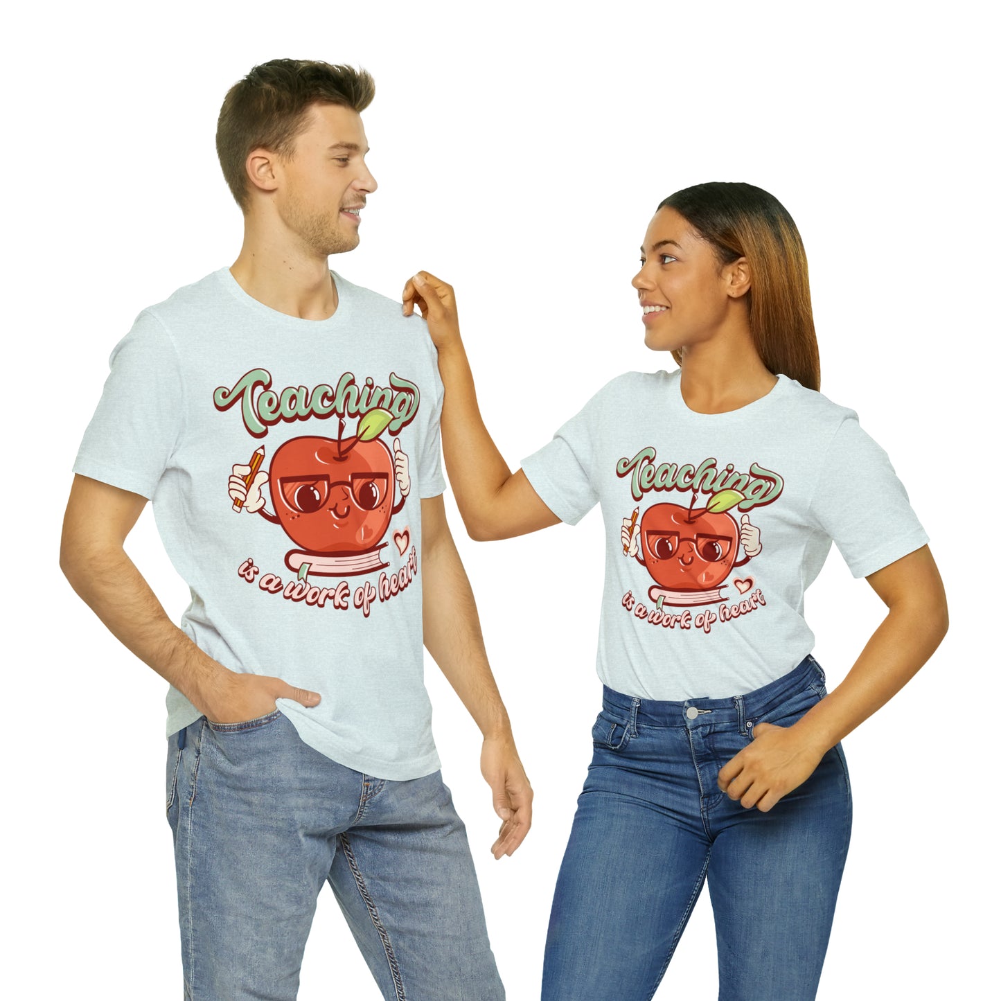 Vintage Teaching is a Work of Heart Unisex Jersey Short Sleeve Tee