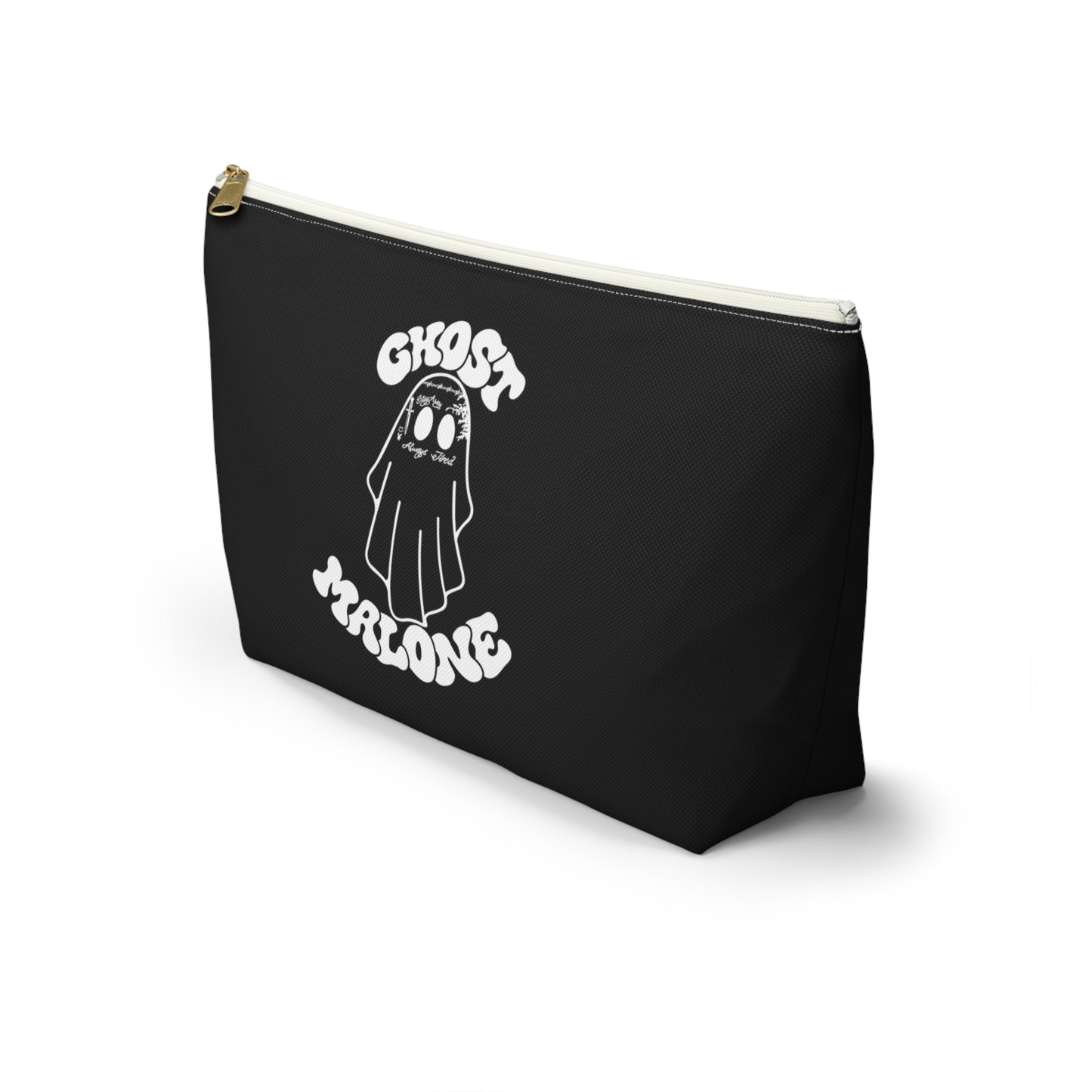 Halloween Ghost Malone Design Accessory Pouch w T-bottom - Black