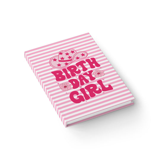 BIrthday Girl Hot Pink Cowboy Hat Journal - Blank