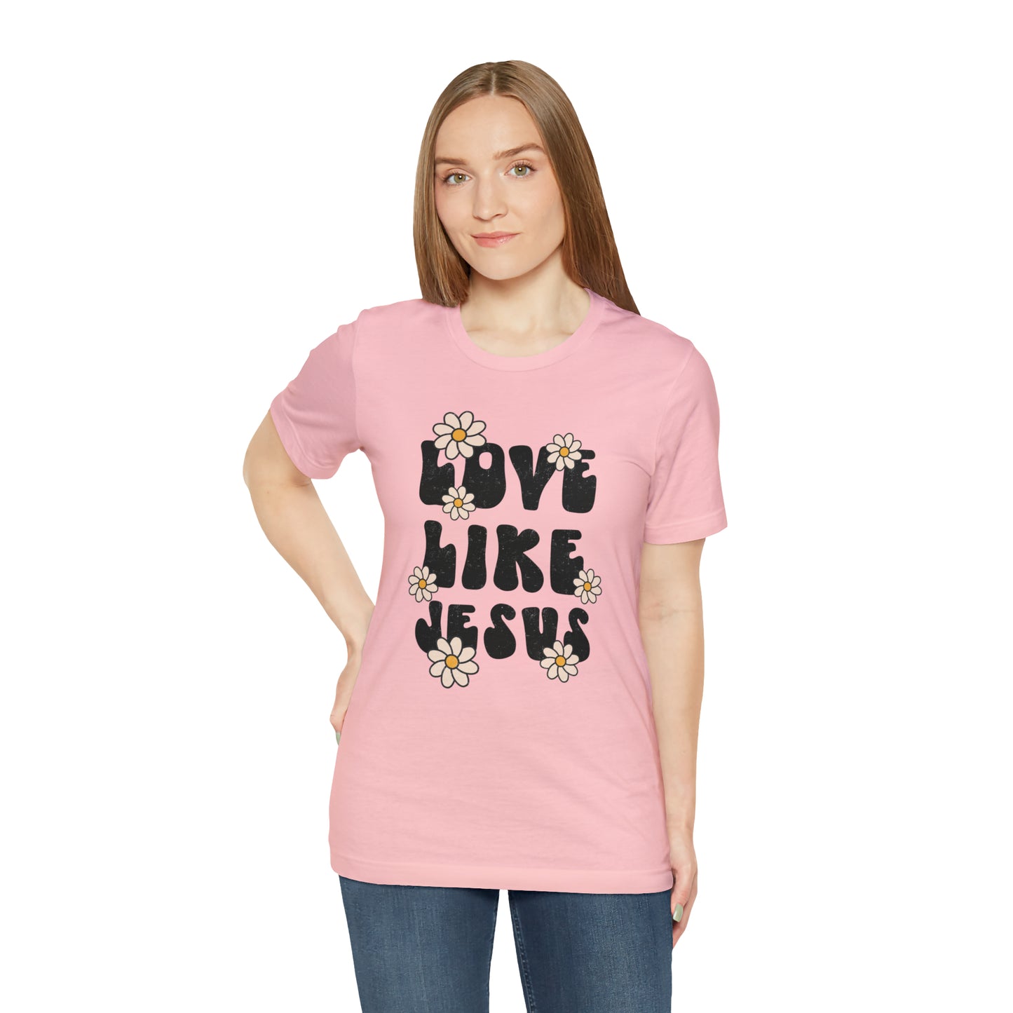 Distressed Daisy Love Like Jesus T-Shirt