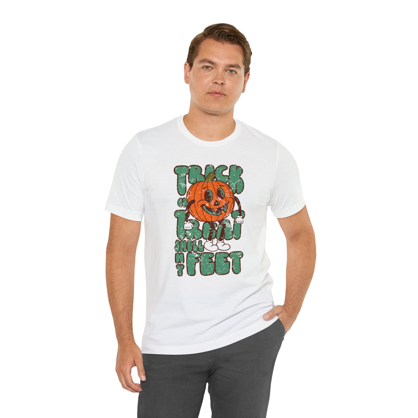 Distressed Trick or Treat Smell My Feet T-Shirt