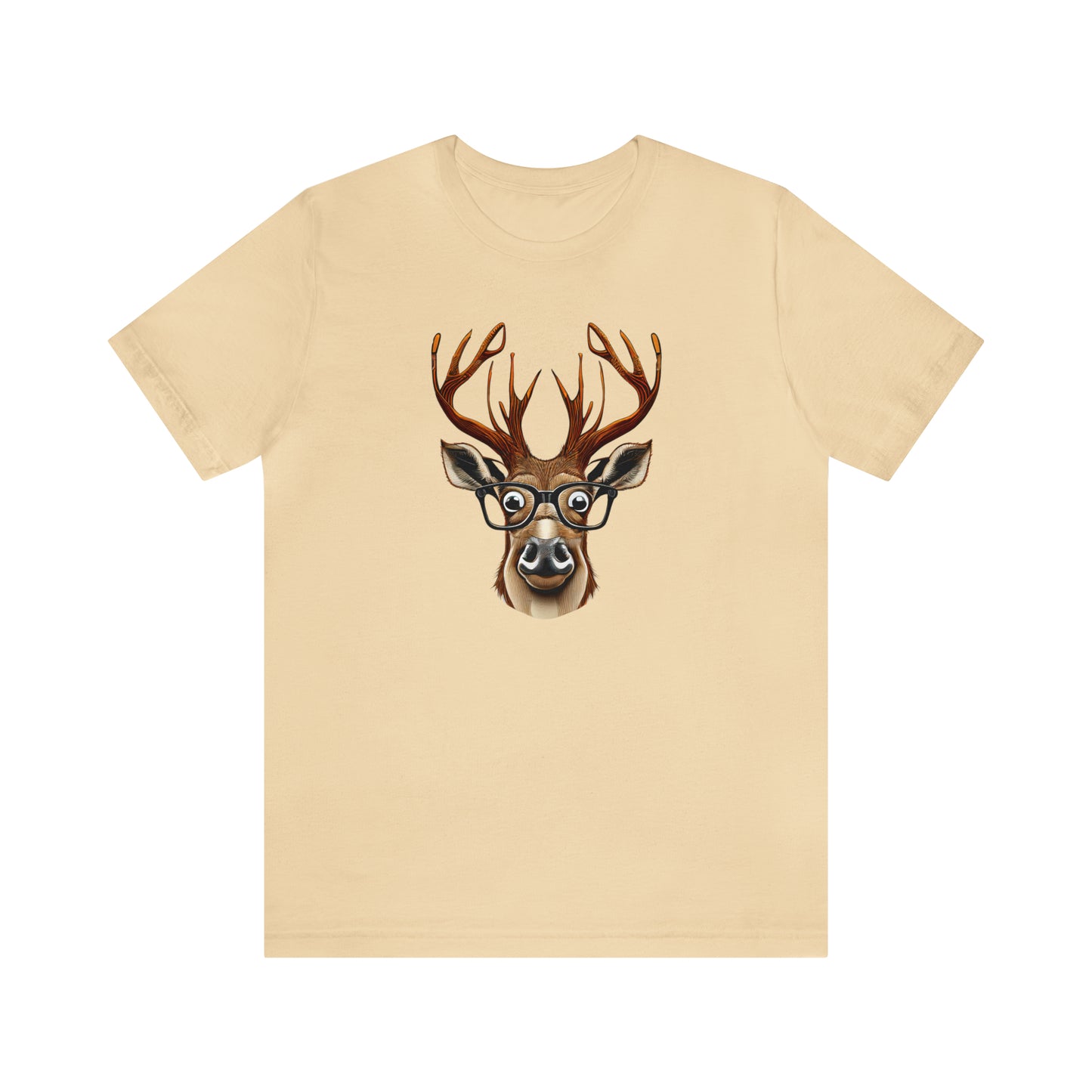 Deer/ Reindeer with Glasses Country and Christmas Unisex Jersey Short Sleeve Tee