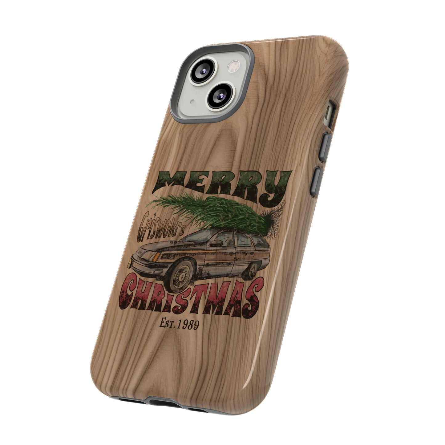 Distressed Merry Griswold's Christmas Tree Station Wagon Holiday Apple iPhone Tough Cases