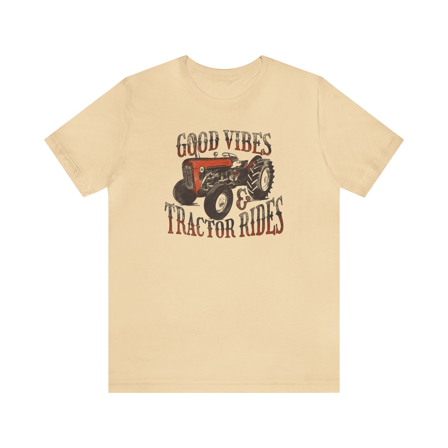 Vintage Good Vibes and Tractors Unisex Jersey Short Sleeve Tee