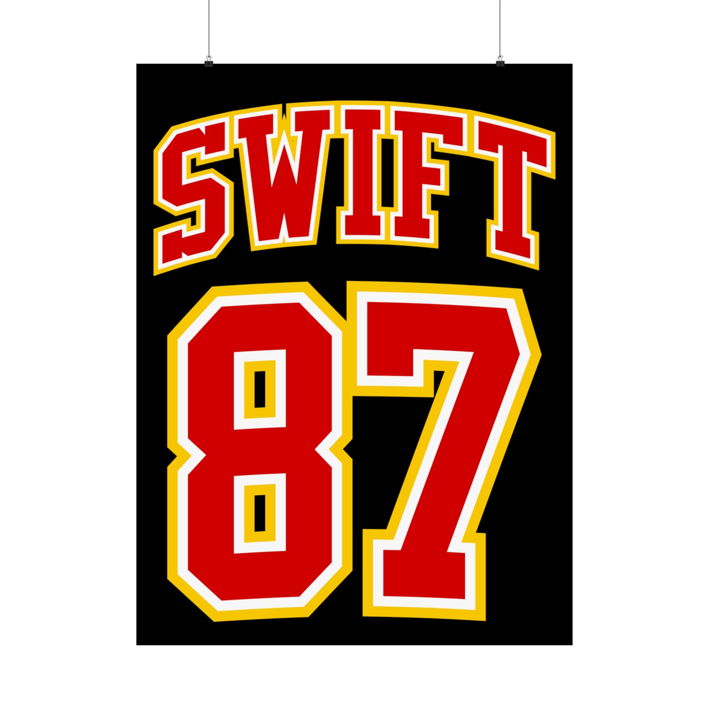 Swift Kelce 87 Matte Varsity Vertical Sign/ Posters 20 in. x 24 in.