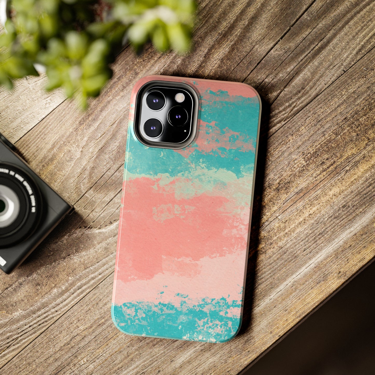 Pink and Turquoise Water Color Tough Phone Cases