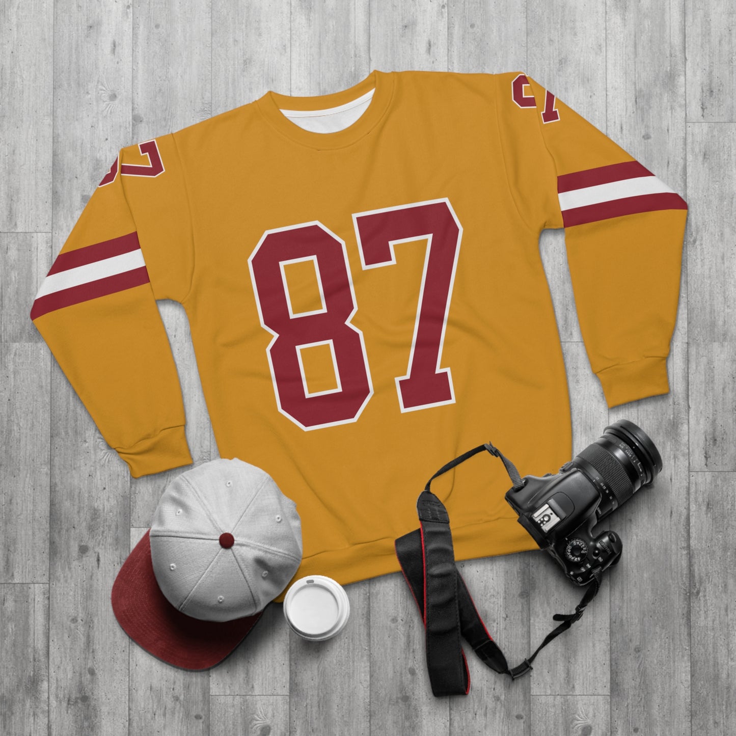 Swift Football Yellow Cuff/ Burgundy Numbers Sweatshirt - Yellow/Burgundy