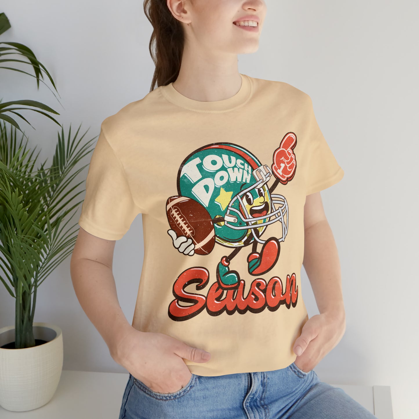 Football Season Football Helmet Character Holding Football T-Shirt