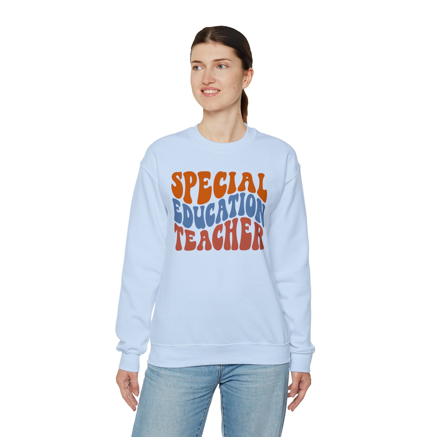 Retro Warm Colored Special Education Teacher Unisex Heavy Blend™ Crewneck Sweatshirt