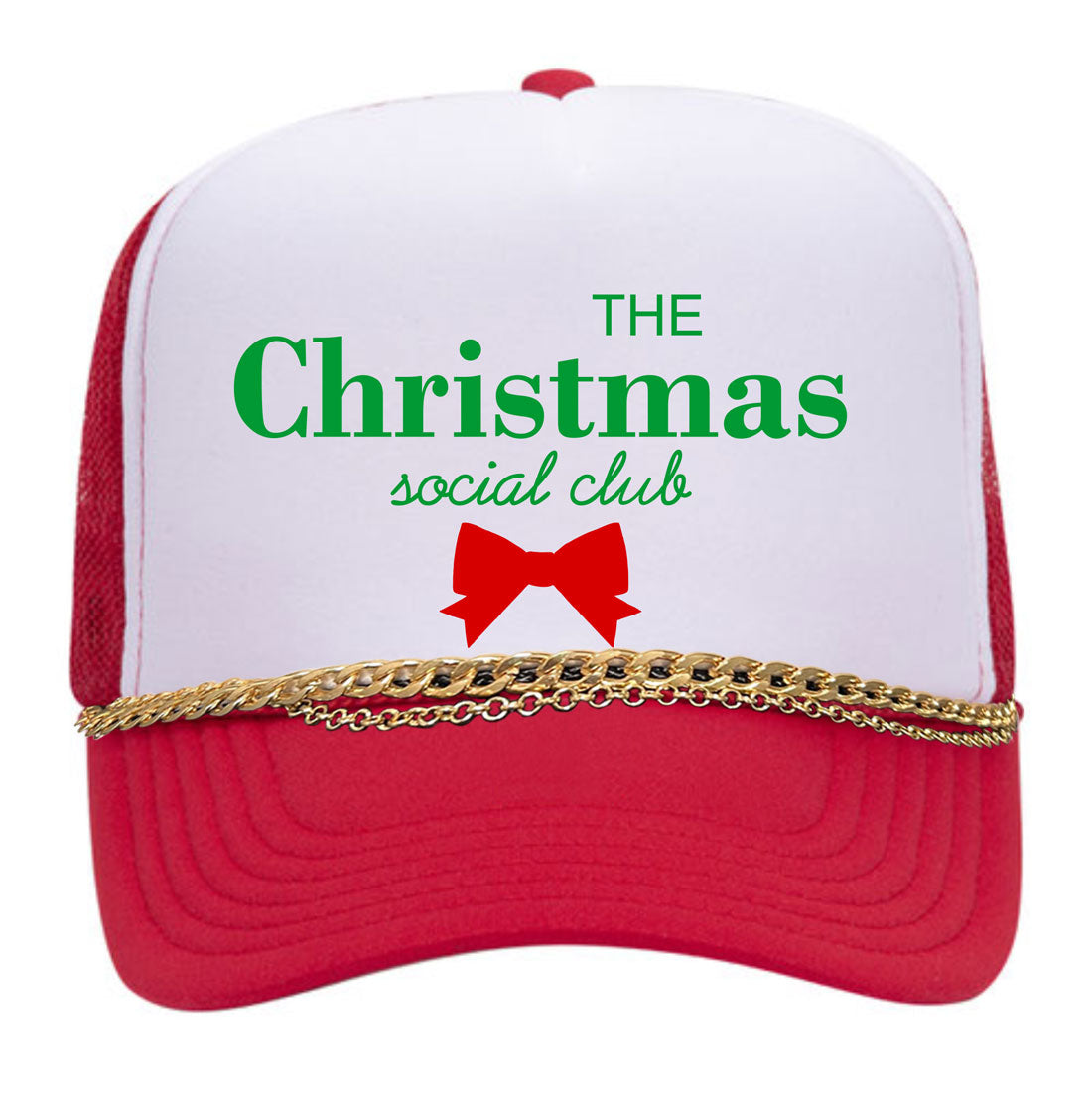 The Christmas Social Club Tall Trucker Caps