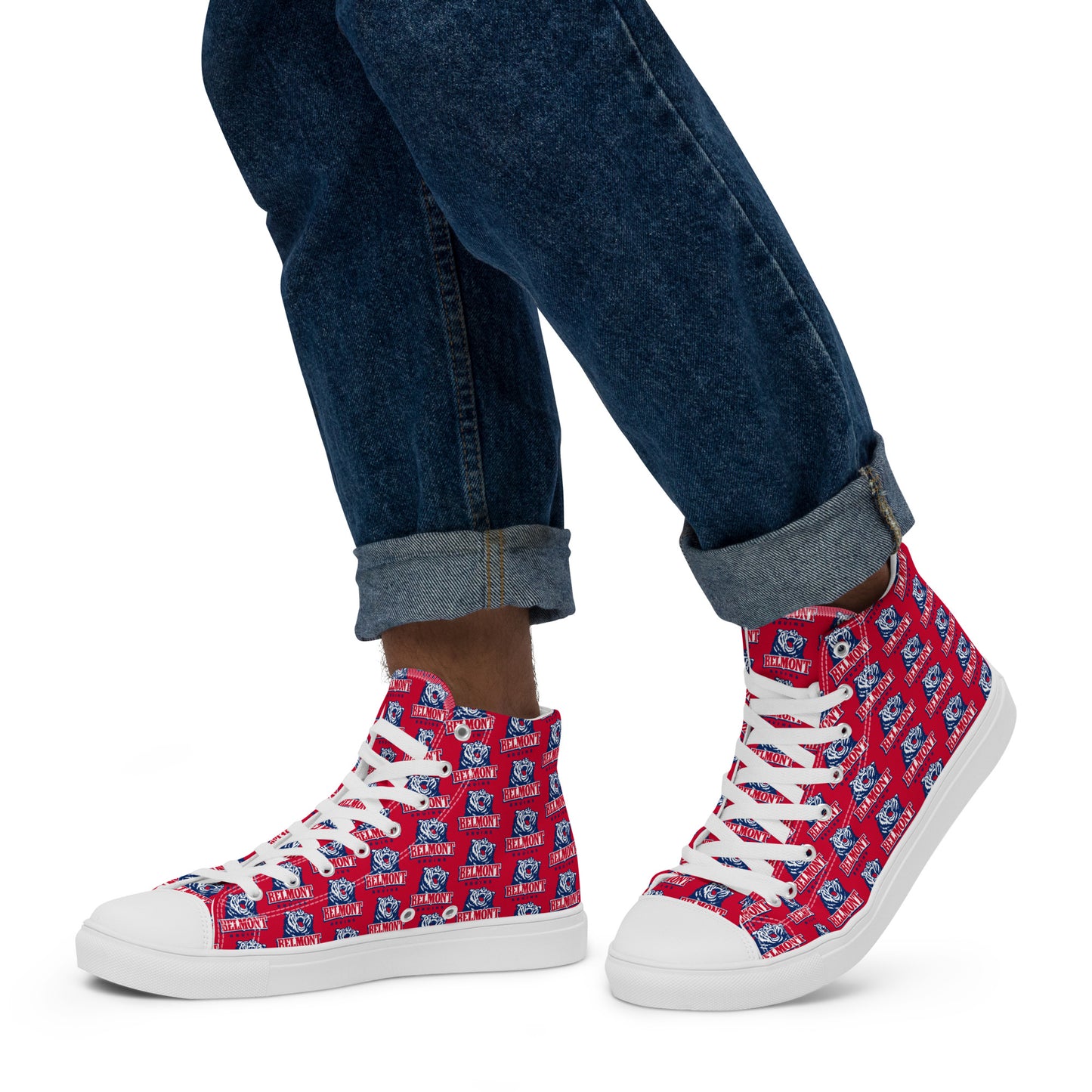 Belmont University Men’s high top canvas shoes - Red