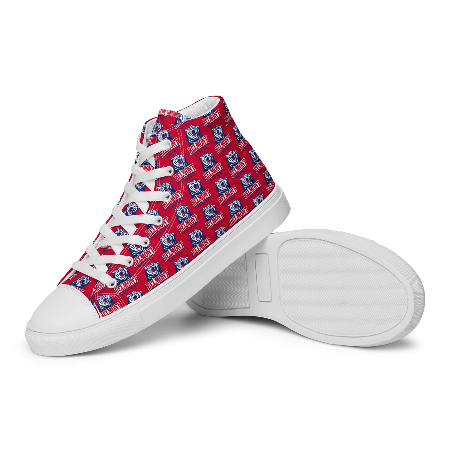 Belmont University Men’s high top canvas shoes - Red