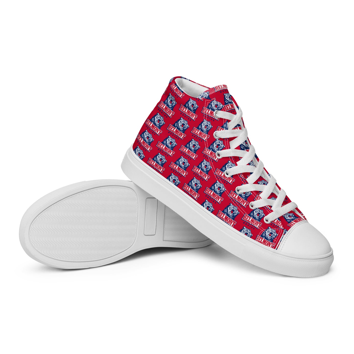 Belmont University Men’s high top canvas shoes - Red