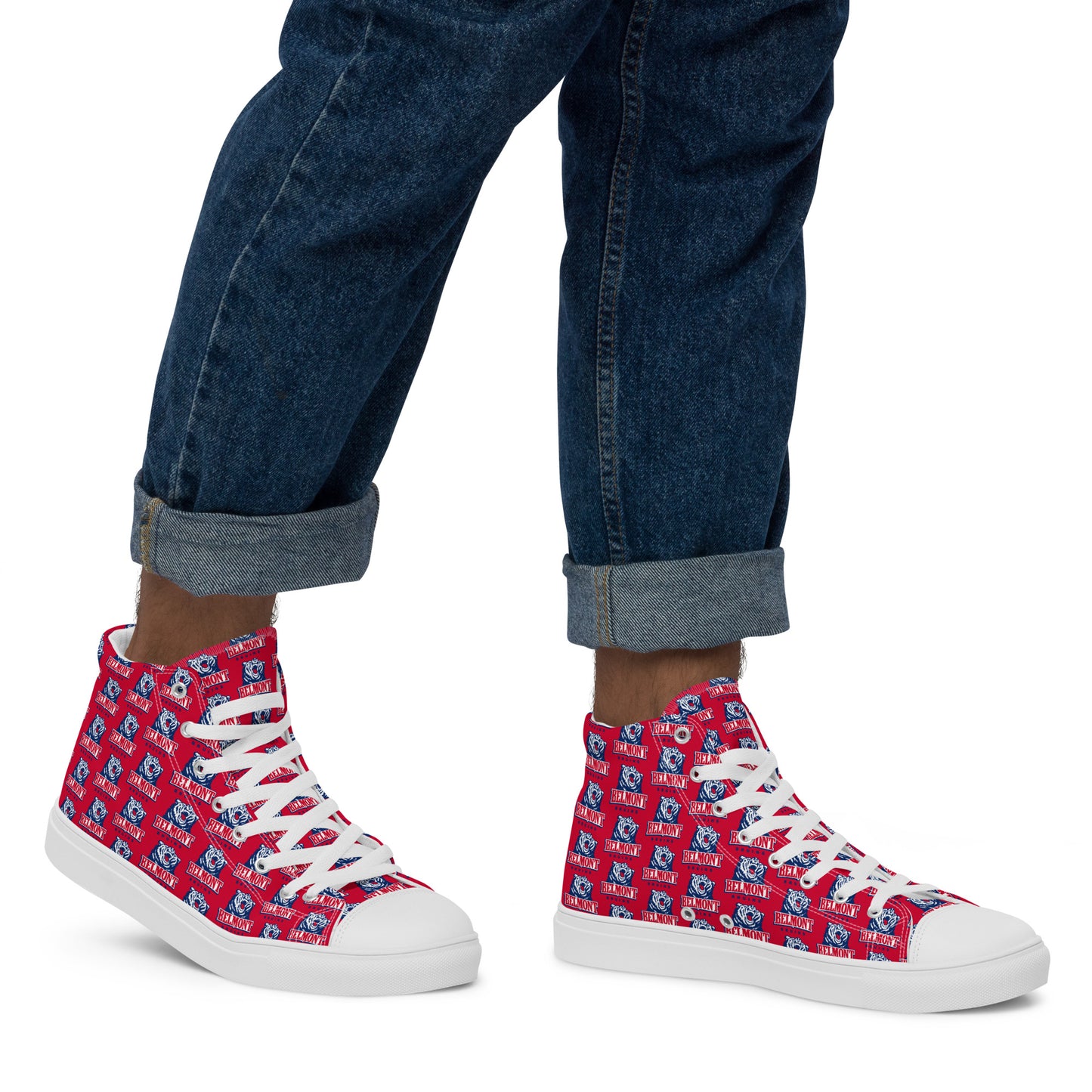 Belmont University Men’s high top canvas shoes - Red