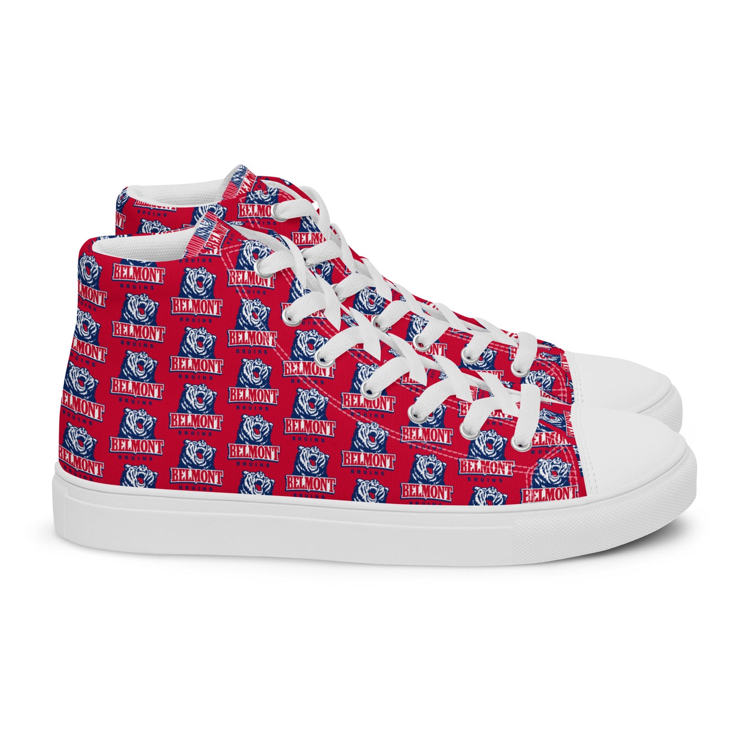 Belmont University Men’s high top canvas shoes - Red