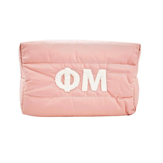 Phi Mu Puffer Style Makeup Bag