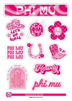 Phi Mu Sticker Sheets