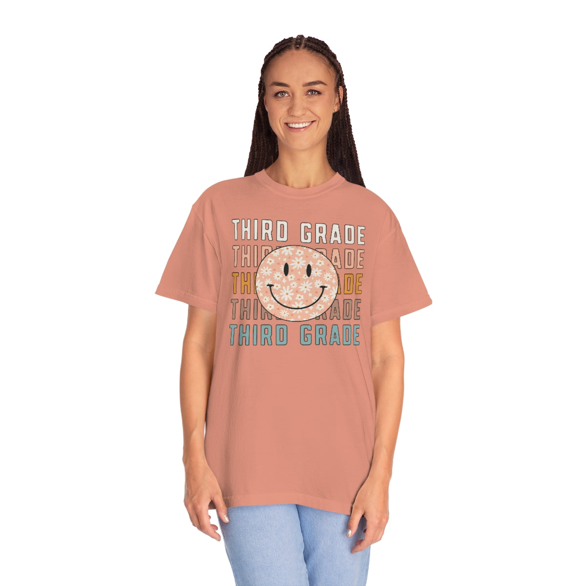 3rd Grade Smiley Face Warm Colors Unisex Garment-Dyed PREMIUM T-shirt