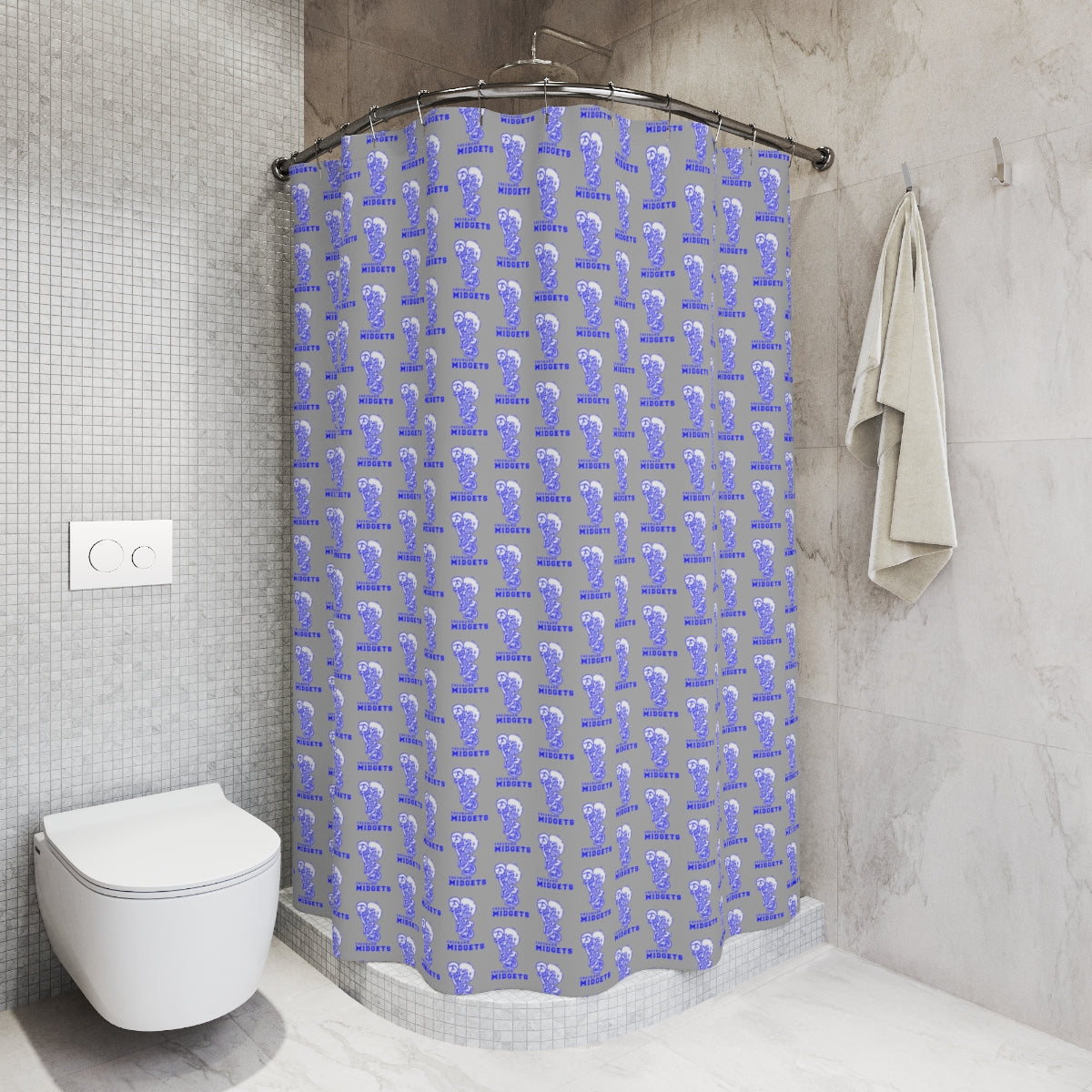 Gray Freeburg Midget Pattern Polyester Shower Curtain