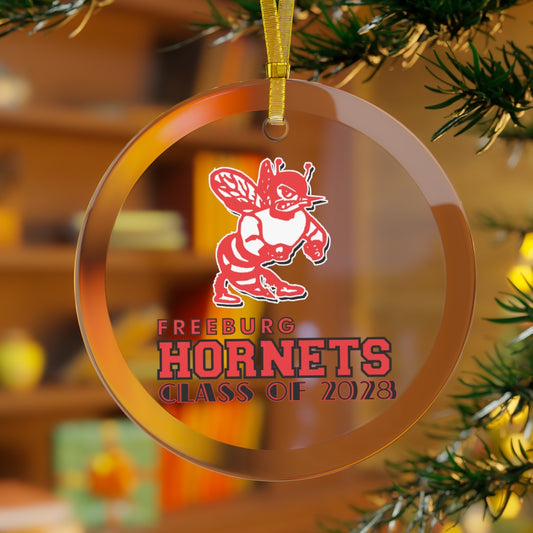 Freeburg Hornet Glass Ornament - Class of 2028