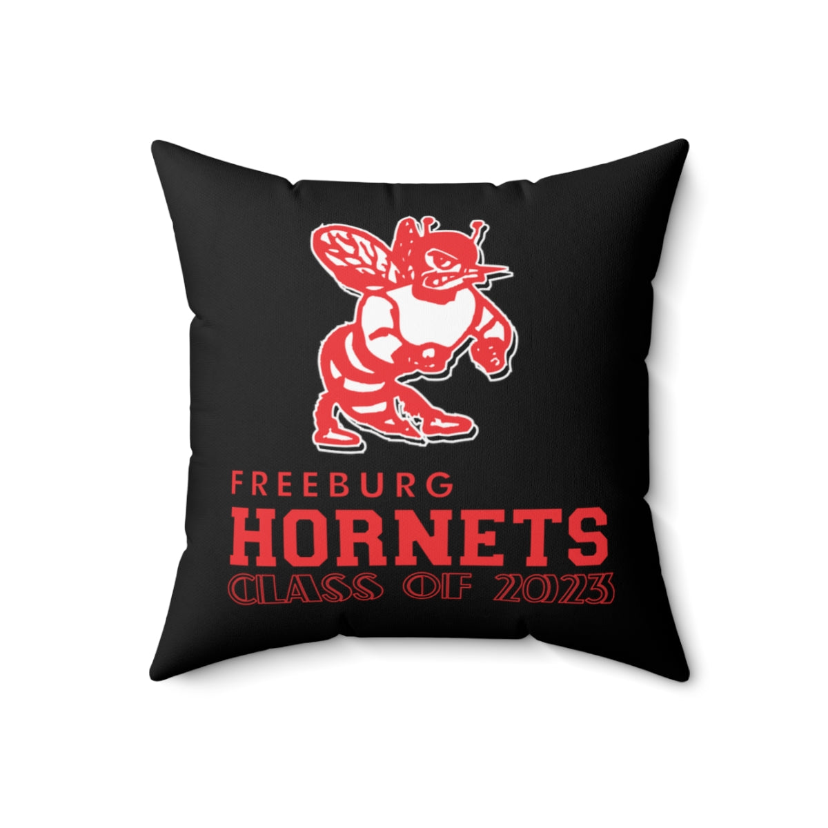 Black Freeburg Hornet Class of 2023 Spun Polyester Square Pillow