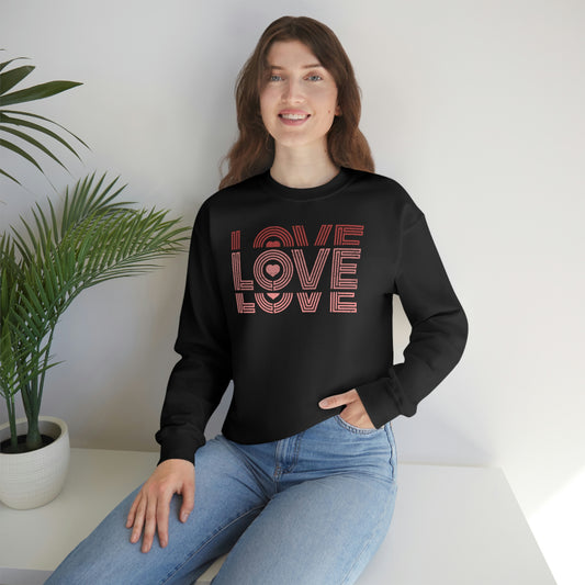 "Love Love Love" Red Graduated Print Unisex Heavy Blend™ Crewneck Sweatshirt