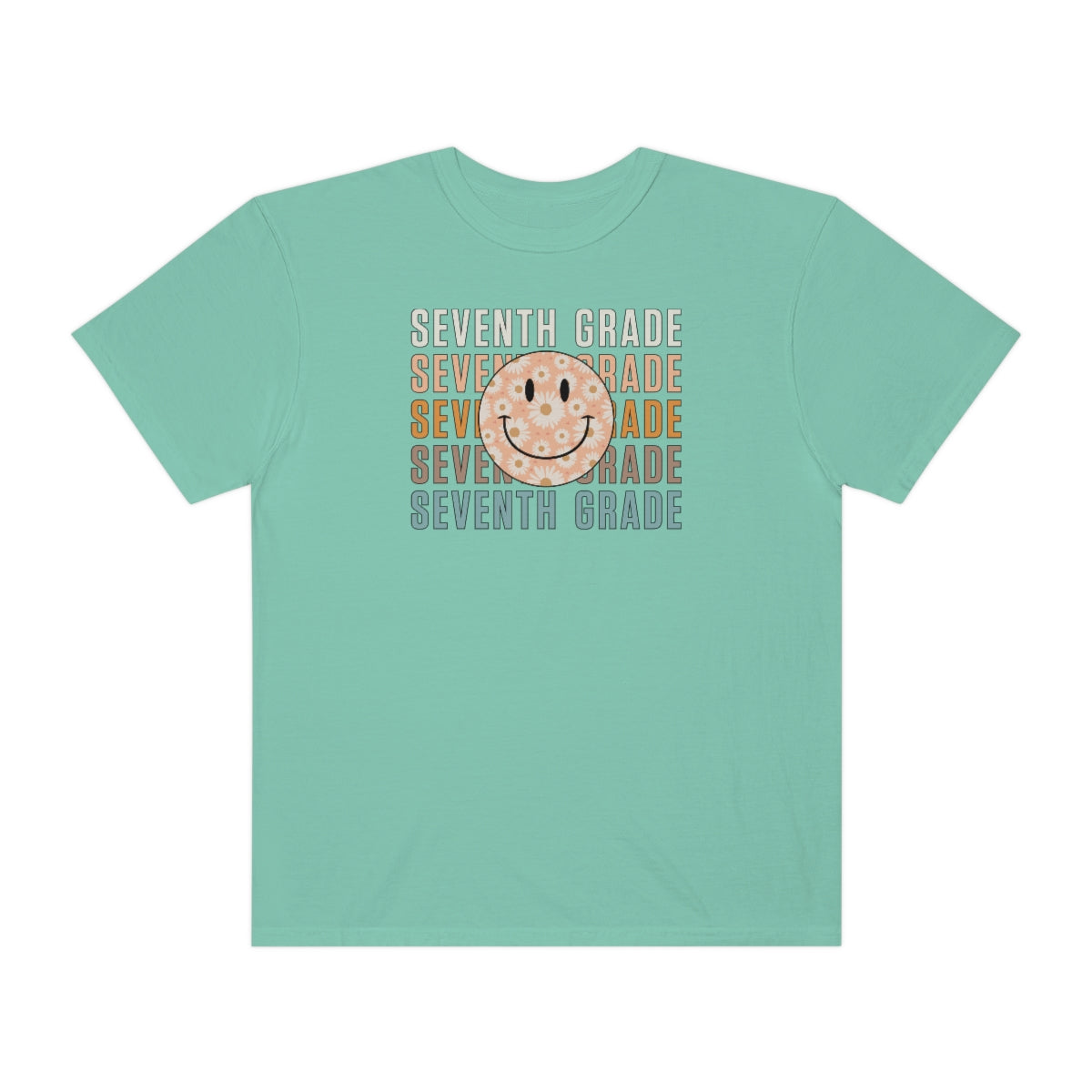 7th Grade Smiley Face Warm Colors Unisex Garment-Dyed PREMIUM T-shirt