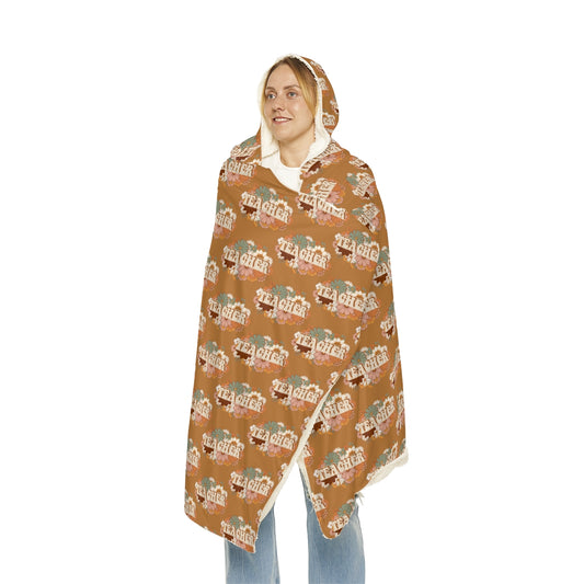 Light Brown Boho Floral "Teacher" Snuggle Blanket