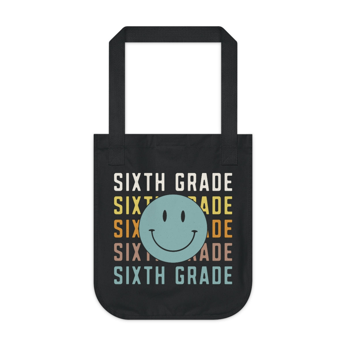 Sixth Grade Smiley Face Organic Canvas Tote Bag