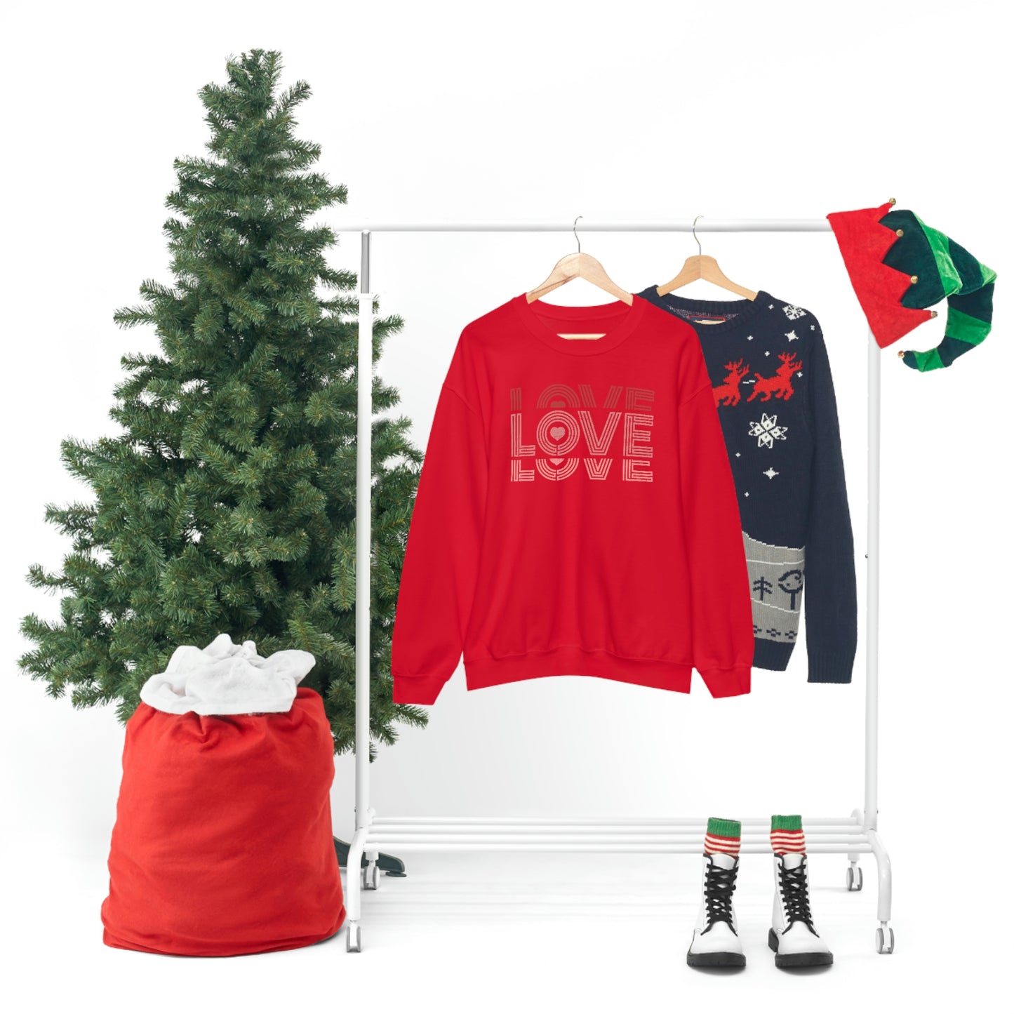 "Love Love Love" Red Graduated Print Unisex Heavy Blend™ Crewneck Sweatshirt