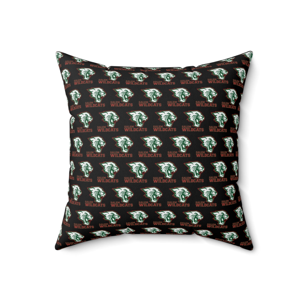 Black Salem Wildcats Spun Polyester Square Pillow