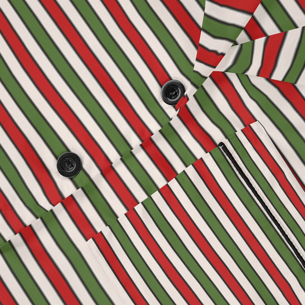 Christmas Striped and Candy Cane Pattern Women's Satin Pajamas (AOP)