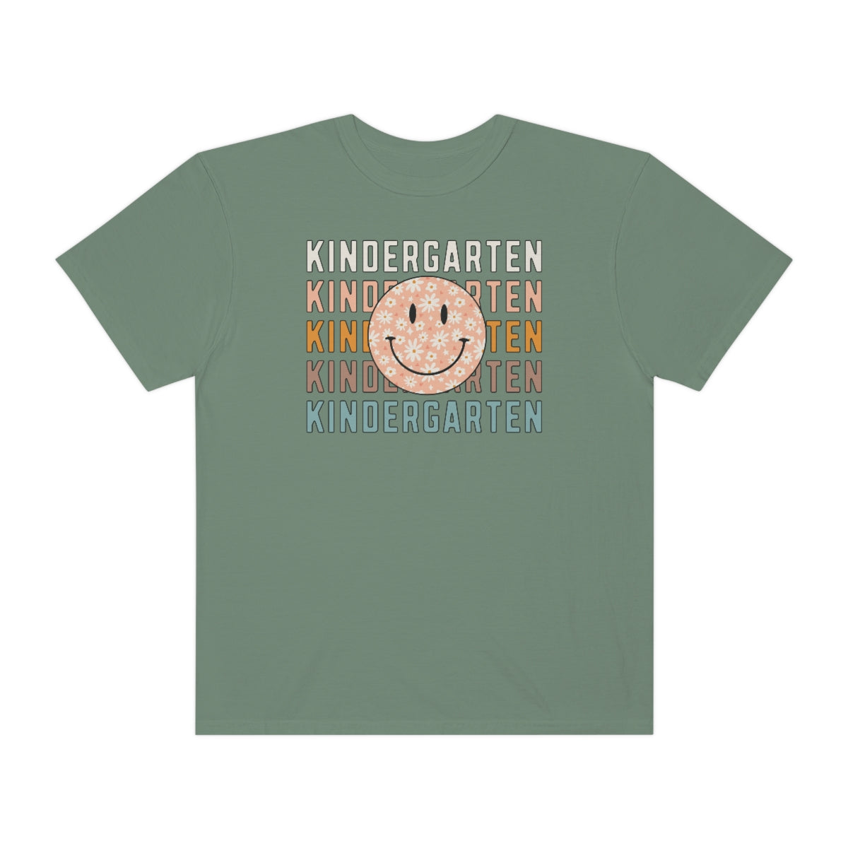 Kindergarten Smiley Face Warm Colors Unisex Garment-Dyed PREMIUM T-shirt