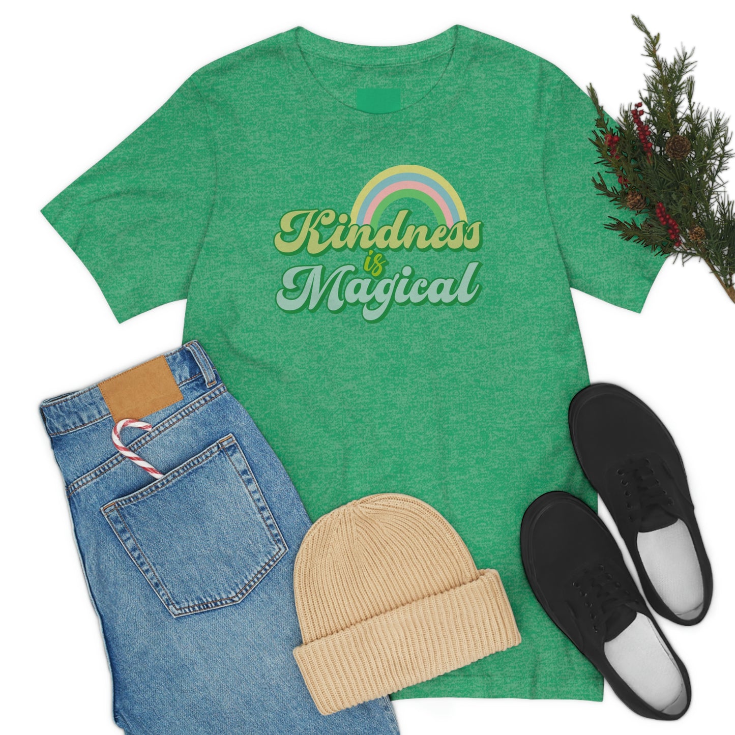 St. Patrick's Day "Kindness is Magical" - Front Side Only Unisex Jersey Short Sleeve Tee