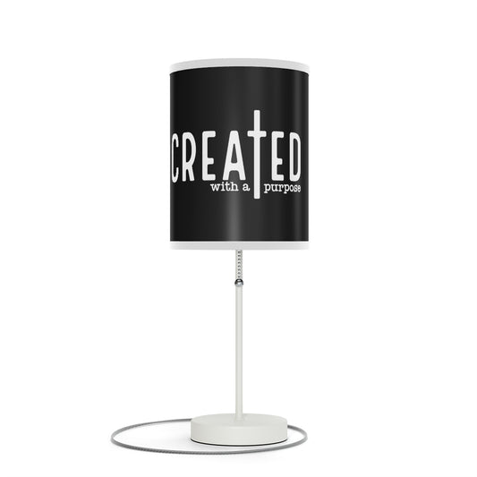 Black "Created with a Purpose" Lamp on a Stand, US|CA plug