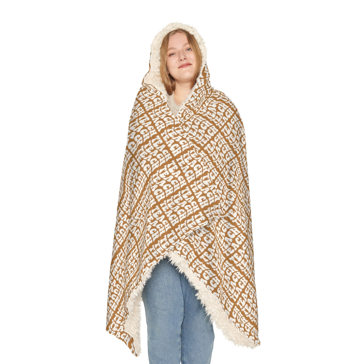 Light Brown "Teach Teach Teach" Snuggle Blanket