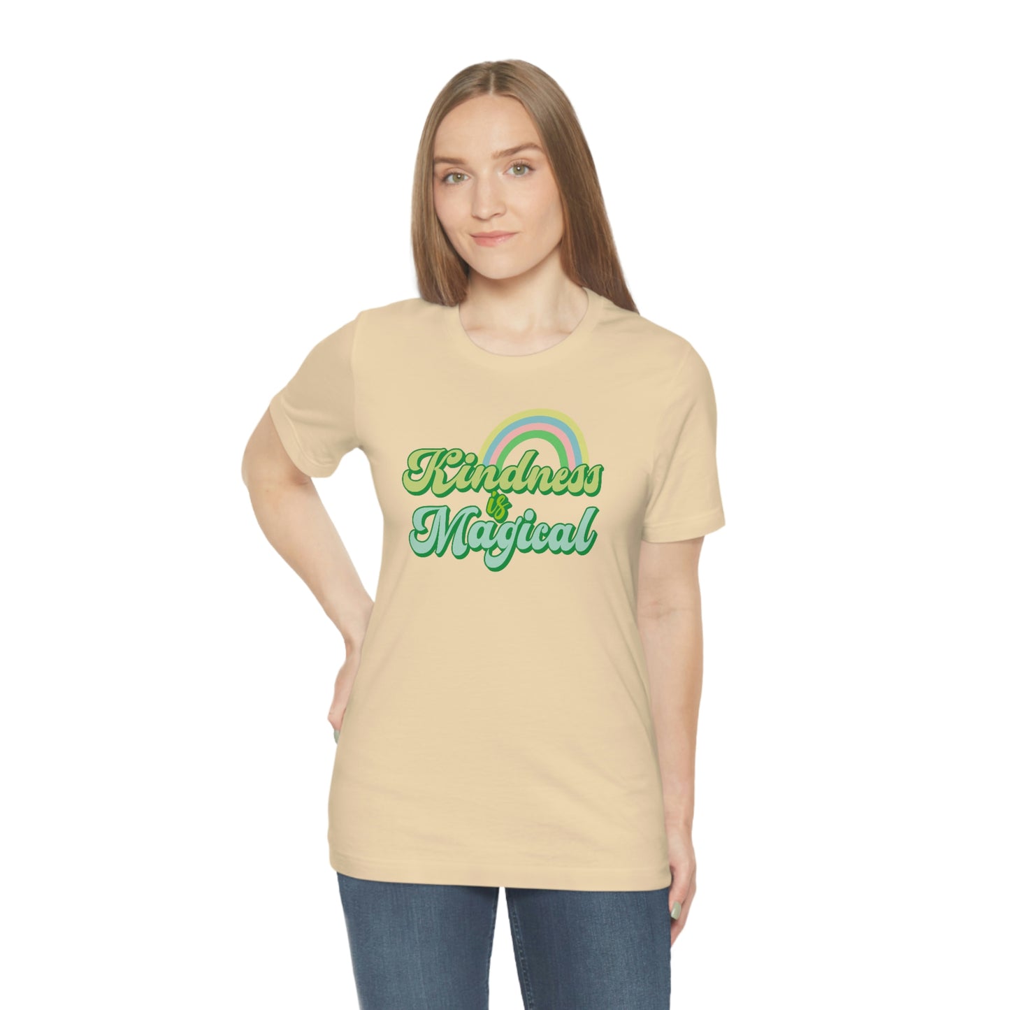 St. Patrick's Day "Kindness is Magical" - Front Side Only Unisex Jersey Short Sleeve Tee